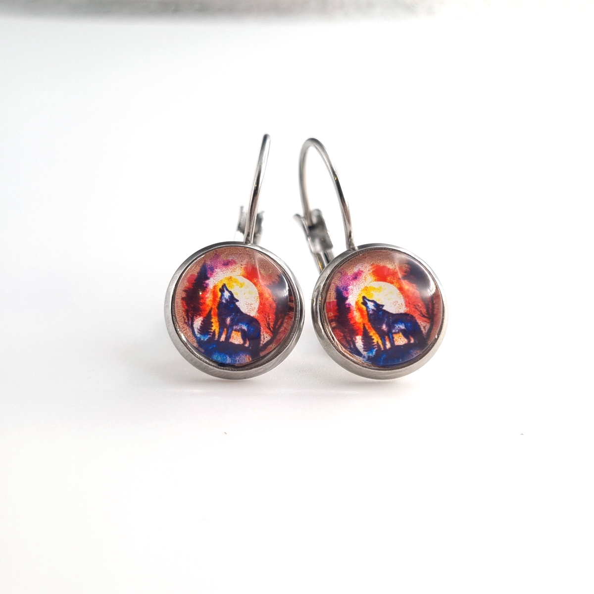 Wolfs Sonnenuntergang Cabochon 10mm