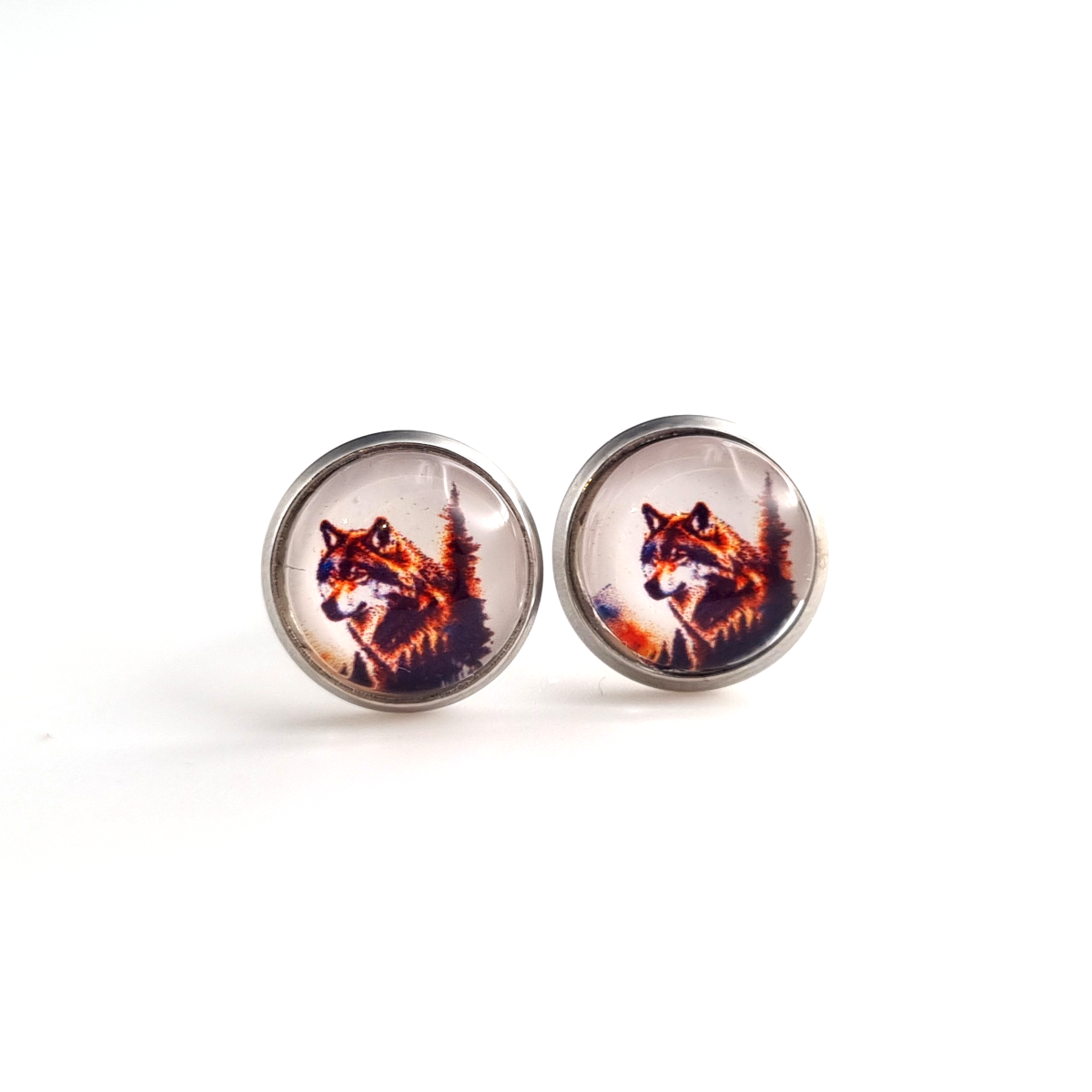 Wolf im Wald Cabochon 10mm