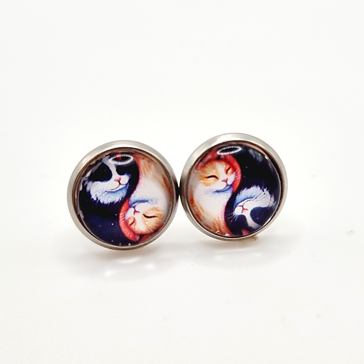 Yin Yang Kätzchen Duo Cabochon 10mm