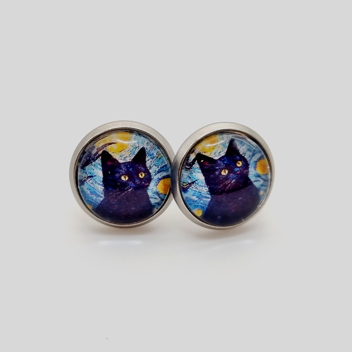 Mondnacht Katze Cabochon 10mm