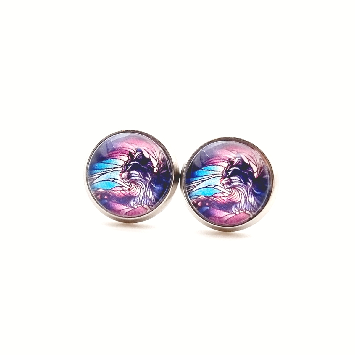 Wildkatzen Glasoptik Cabochon 10mm