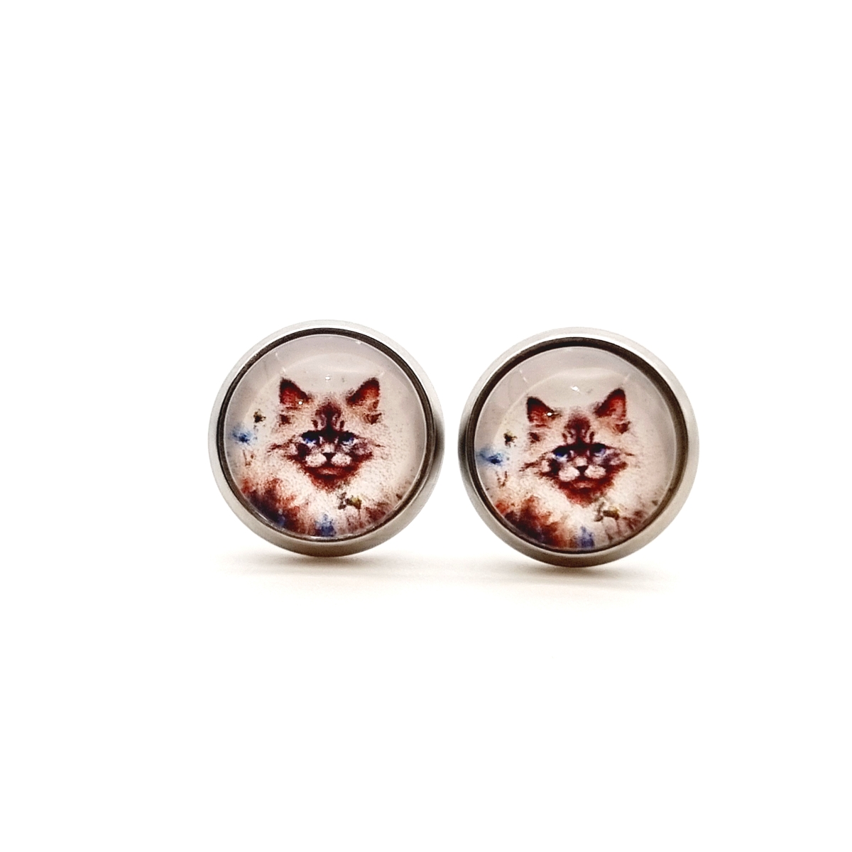 Blüten Birma Katze Cabochon 10mm