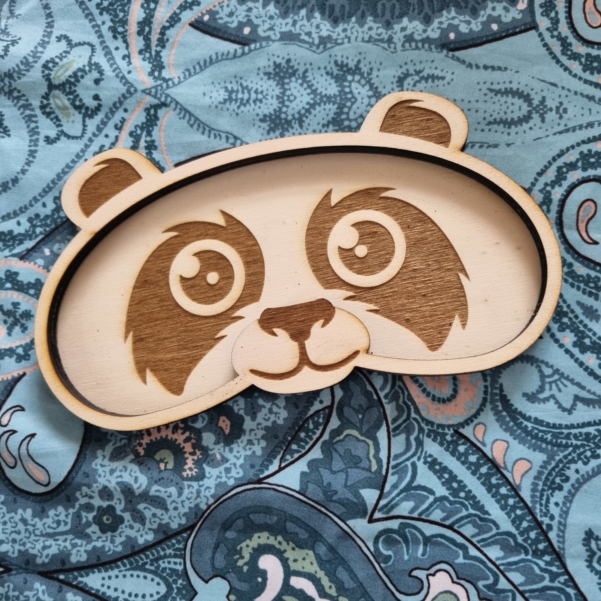 Brillenschale aus Holz Panda