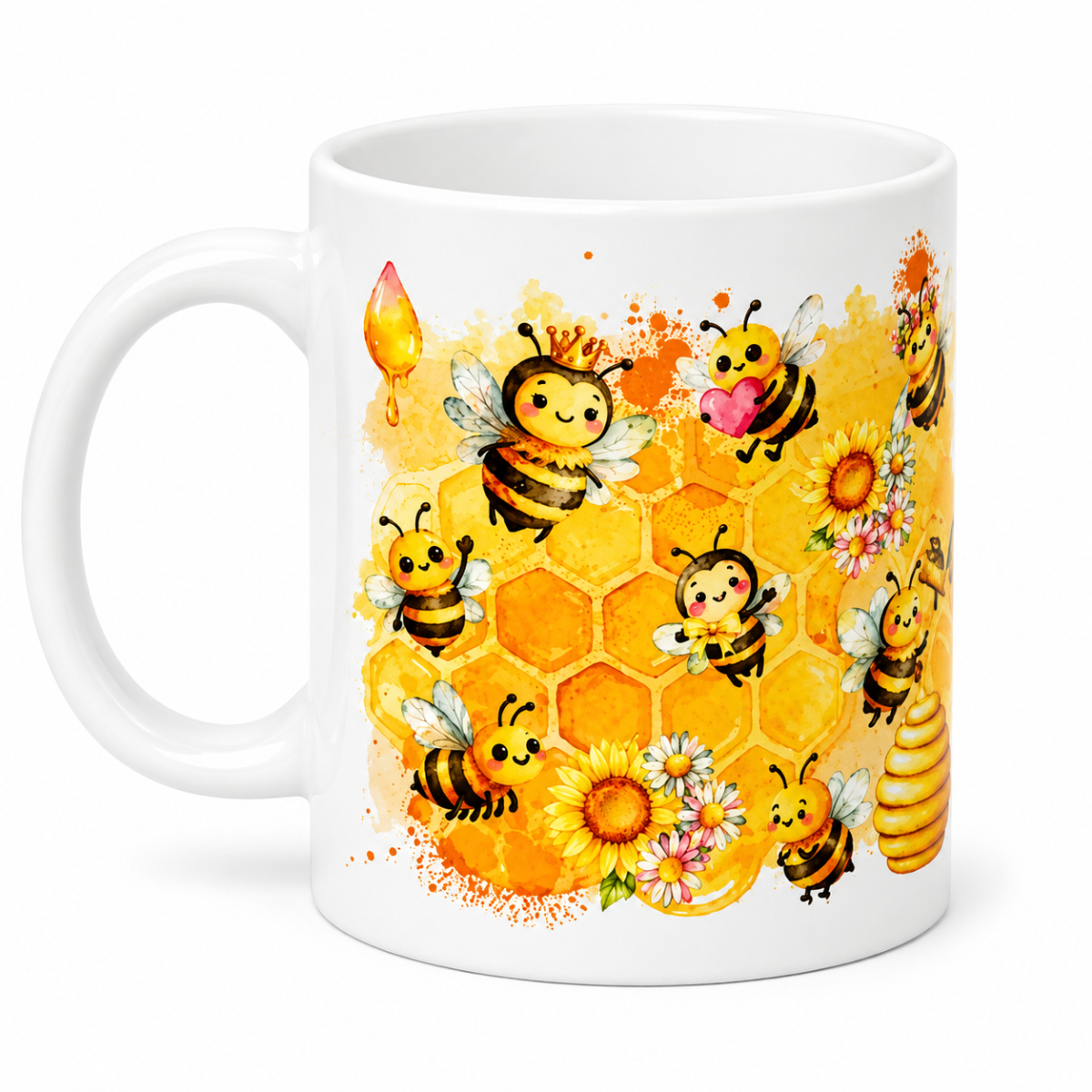 Tasse süßer Bienenschwarm