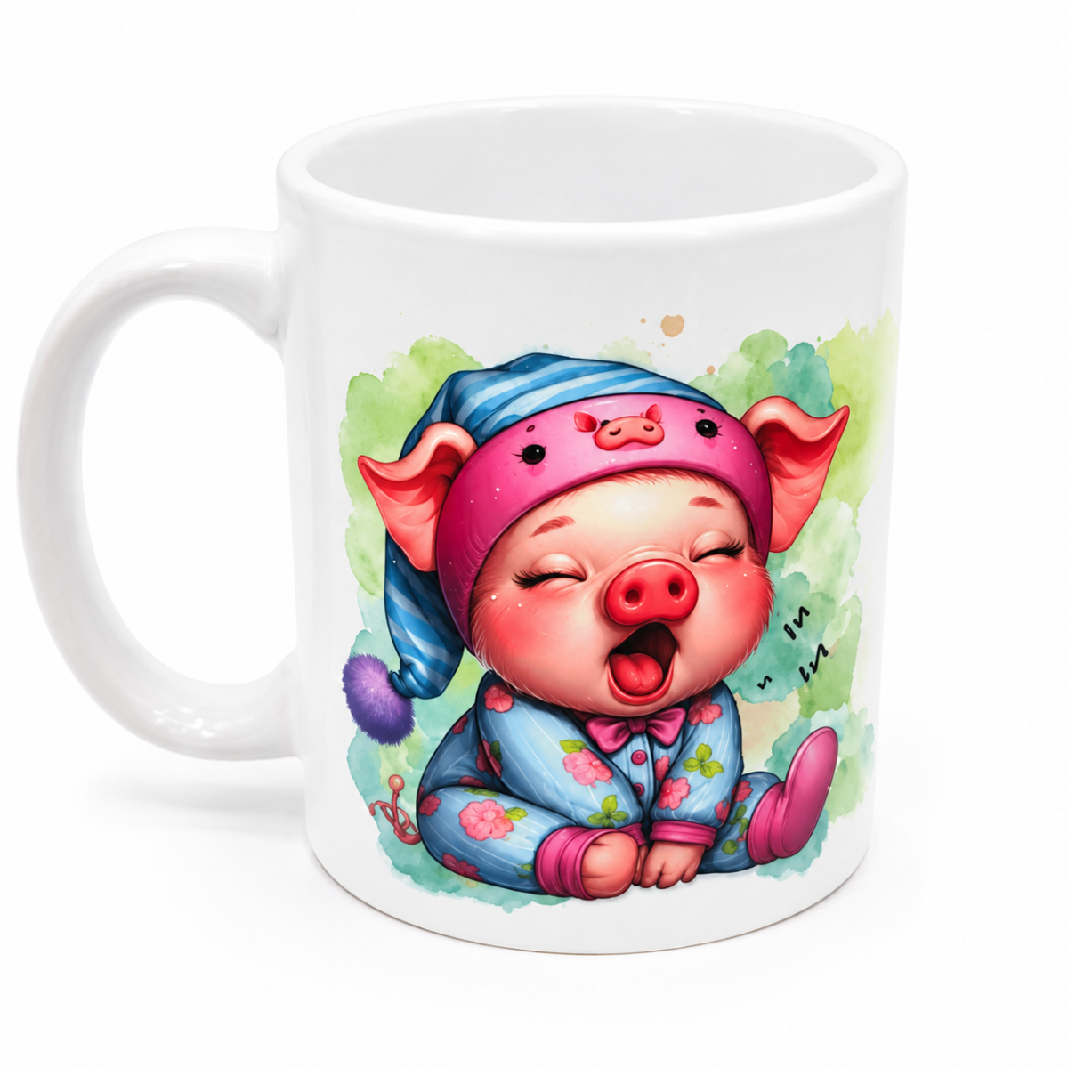 Tasse Ferkel im Schlafanzug