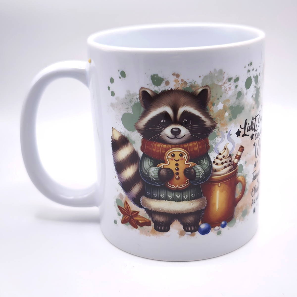 Weihnachts-Tasse Waschbär