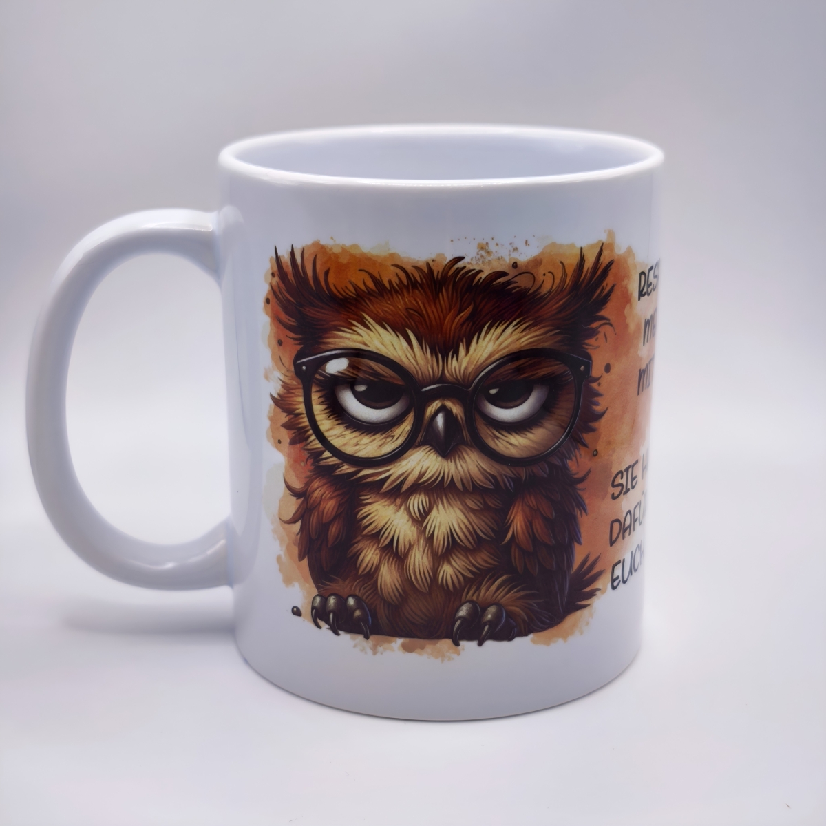 Eule mit Brille Tasse
