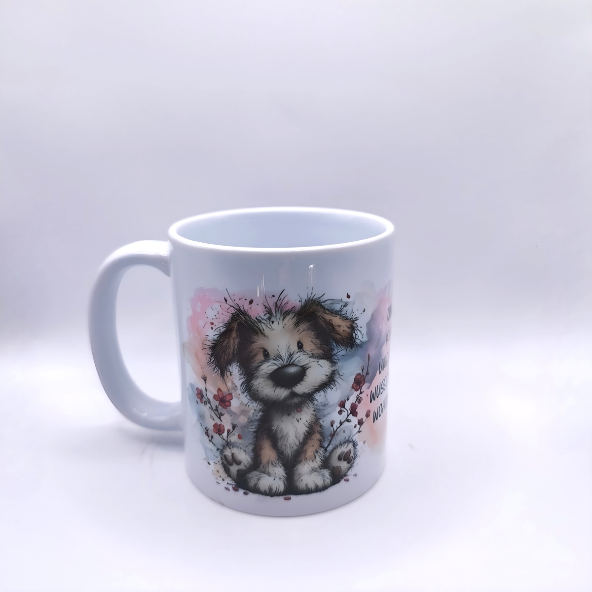 Tasse Hunde mit Blumen