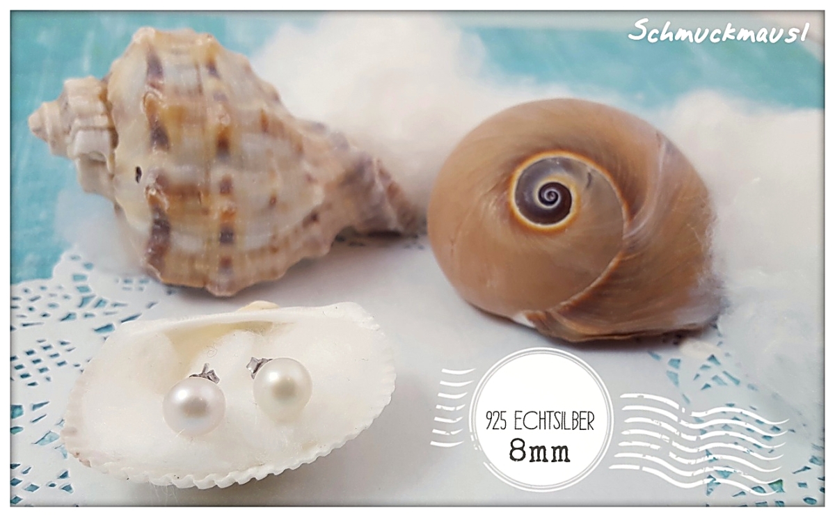 Süßwasser Perlen Ohrstecker 8mm