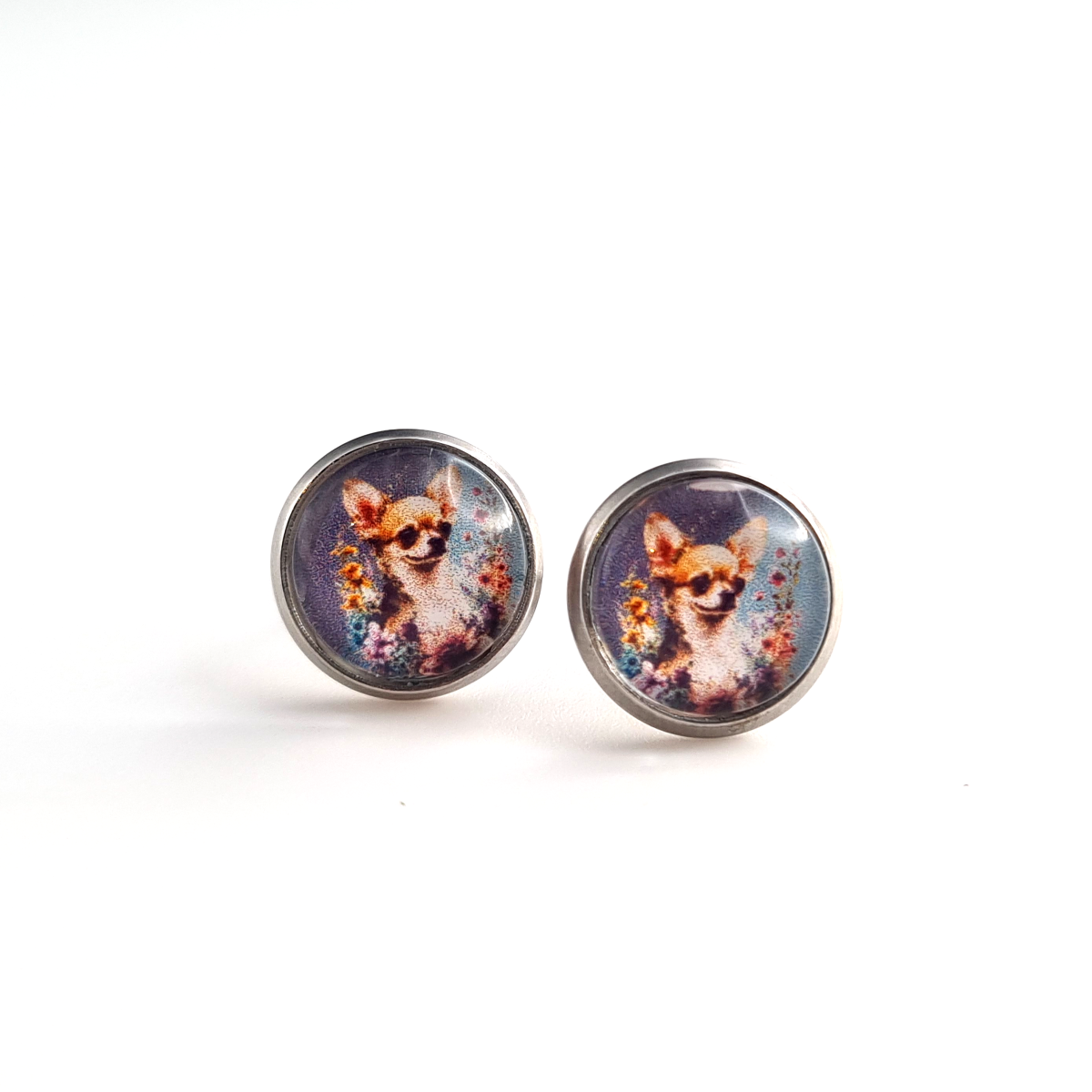 Blumenrahmen Chihuahua Cabochon 10mm