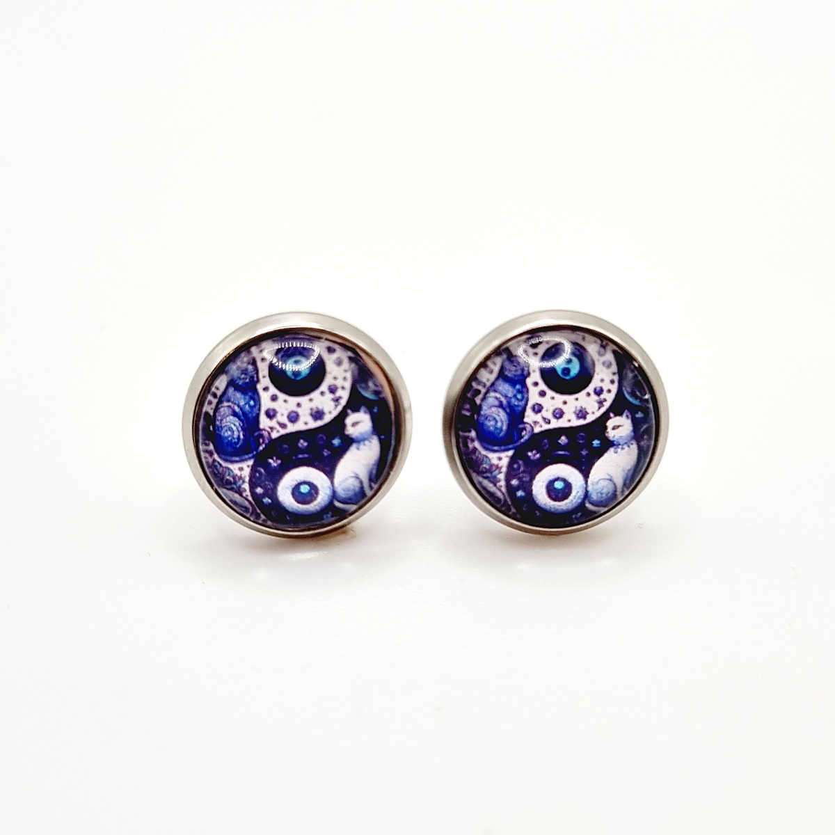 Yin Yang Kätzchen Cabochon 10mm