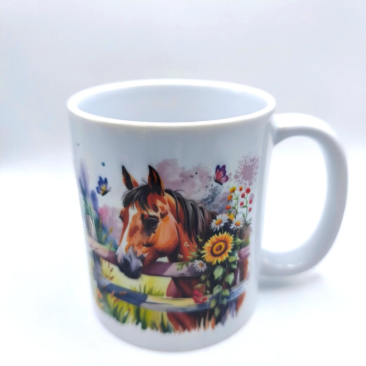 Pferd am Zaun Tasse