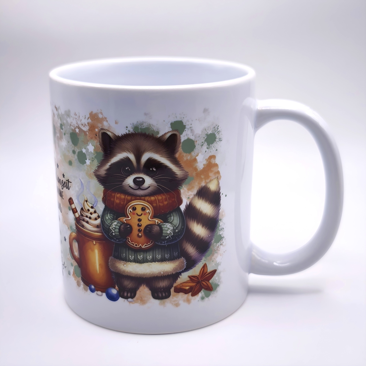 Weihnachts-Tasse Waschbär