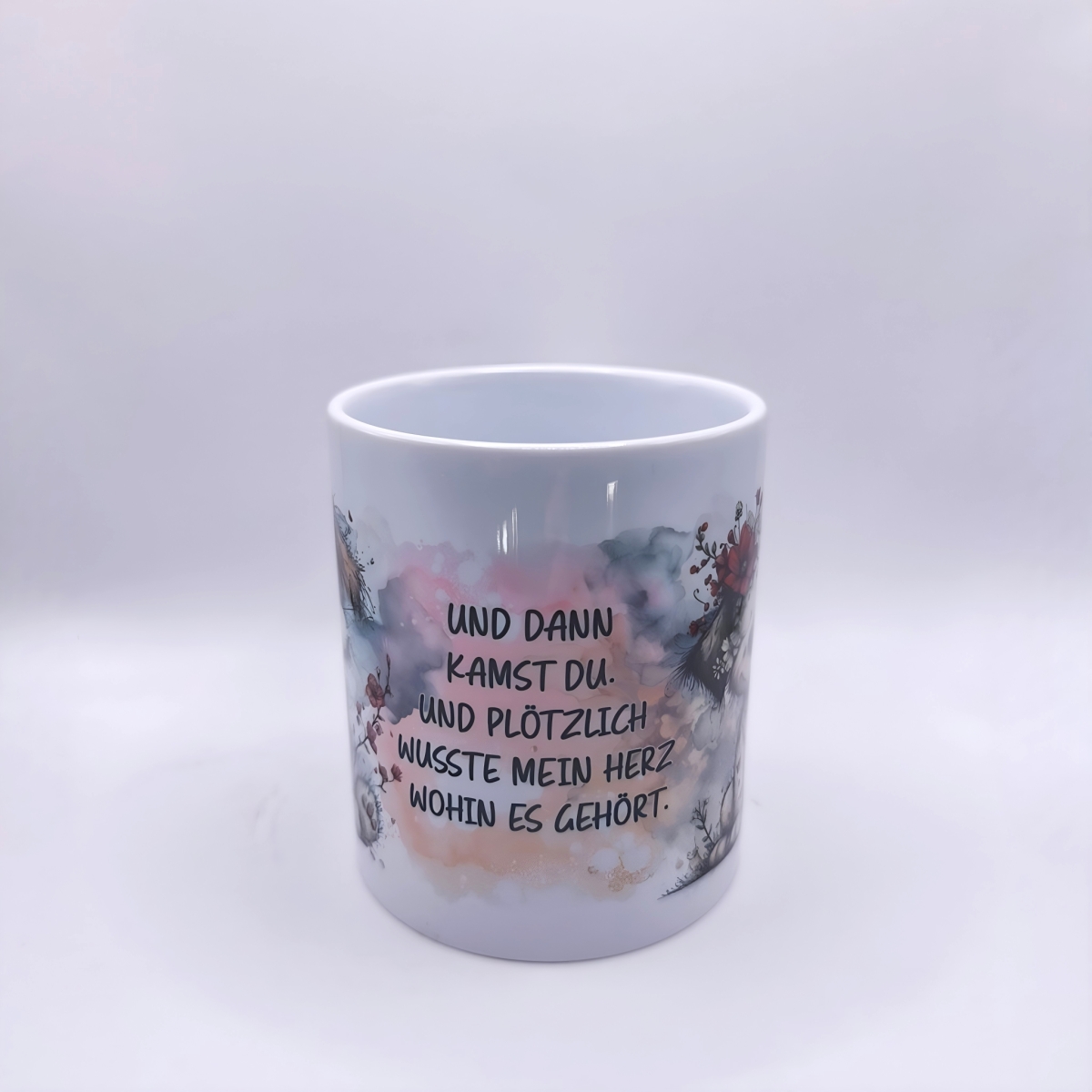 Tasse Hunde mit Blumen