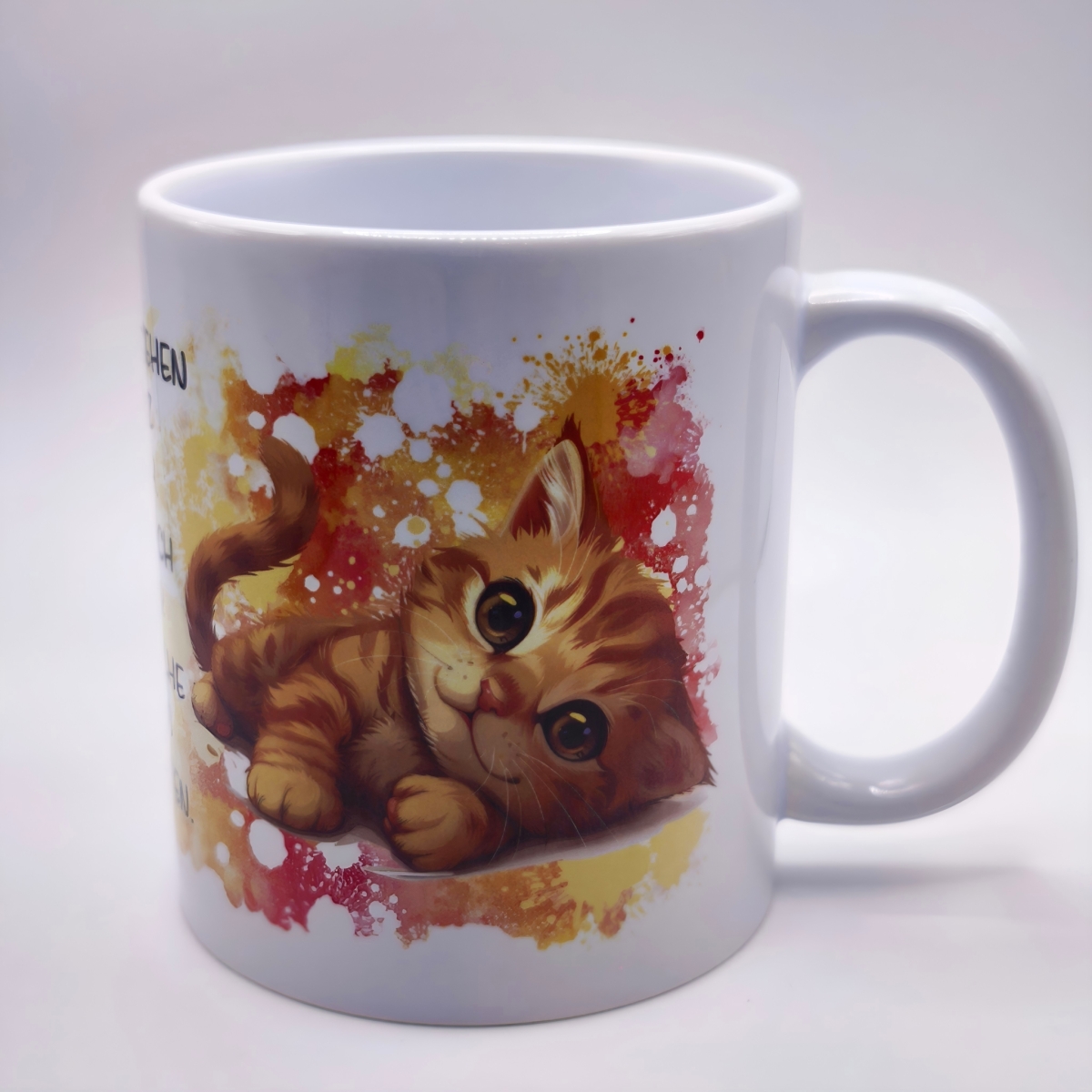Katzen Tasse liegend